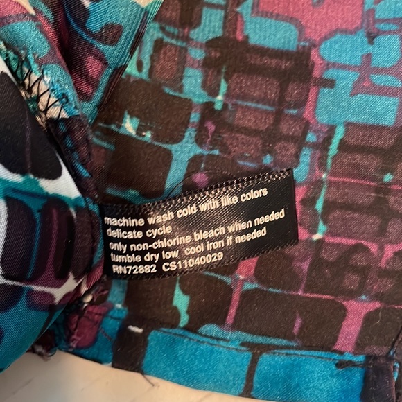 Fashion bug tank top size 2X turquoise, white, purple, black 100% polyester - Picture 5 of 7